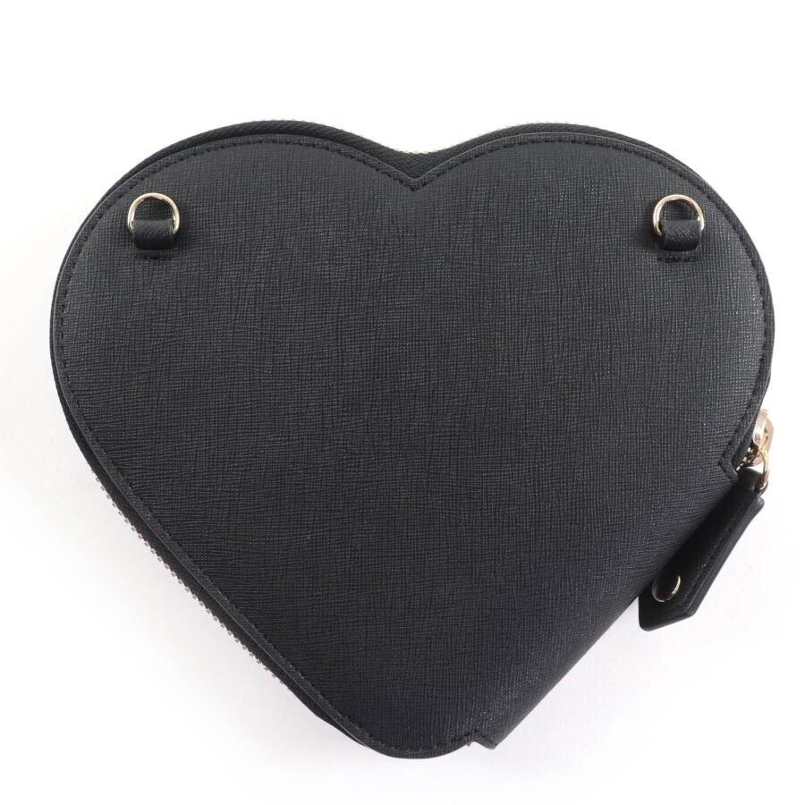 Vivienne Westwood SAFFIANO NEW HEART Shoulder Bag Leather Black Womens Orb Chain