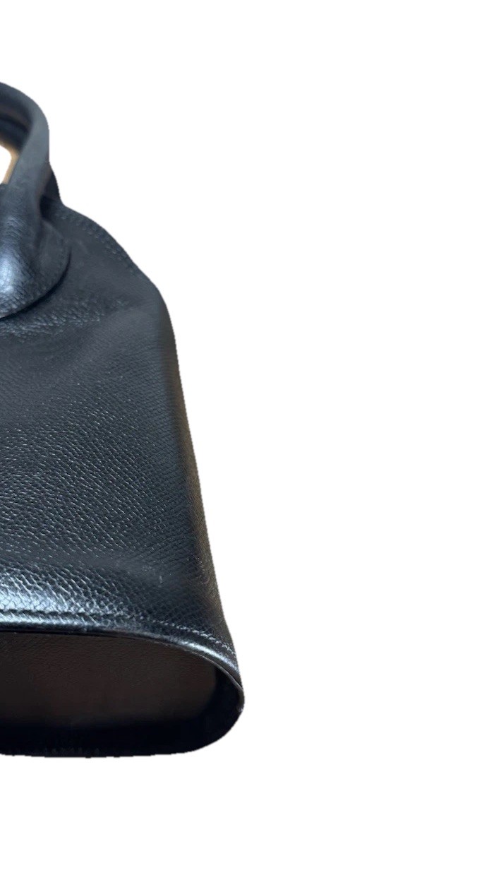 VALENTINO GARAVANI Black Saffiano Leather Dome Bowler Bag Top Handle Tote