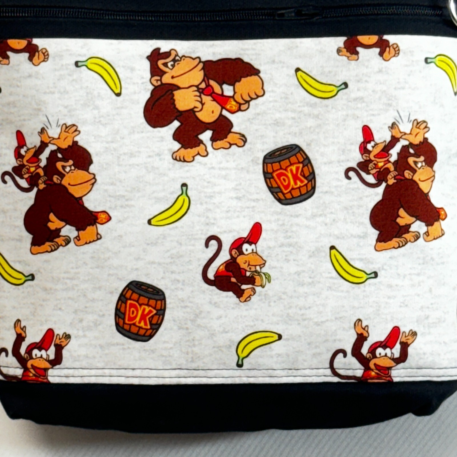 Custom Crossbody Purse “donkey kong” Handmade Fabric Canavs Adjustable Strap