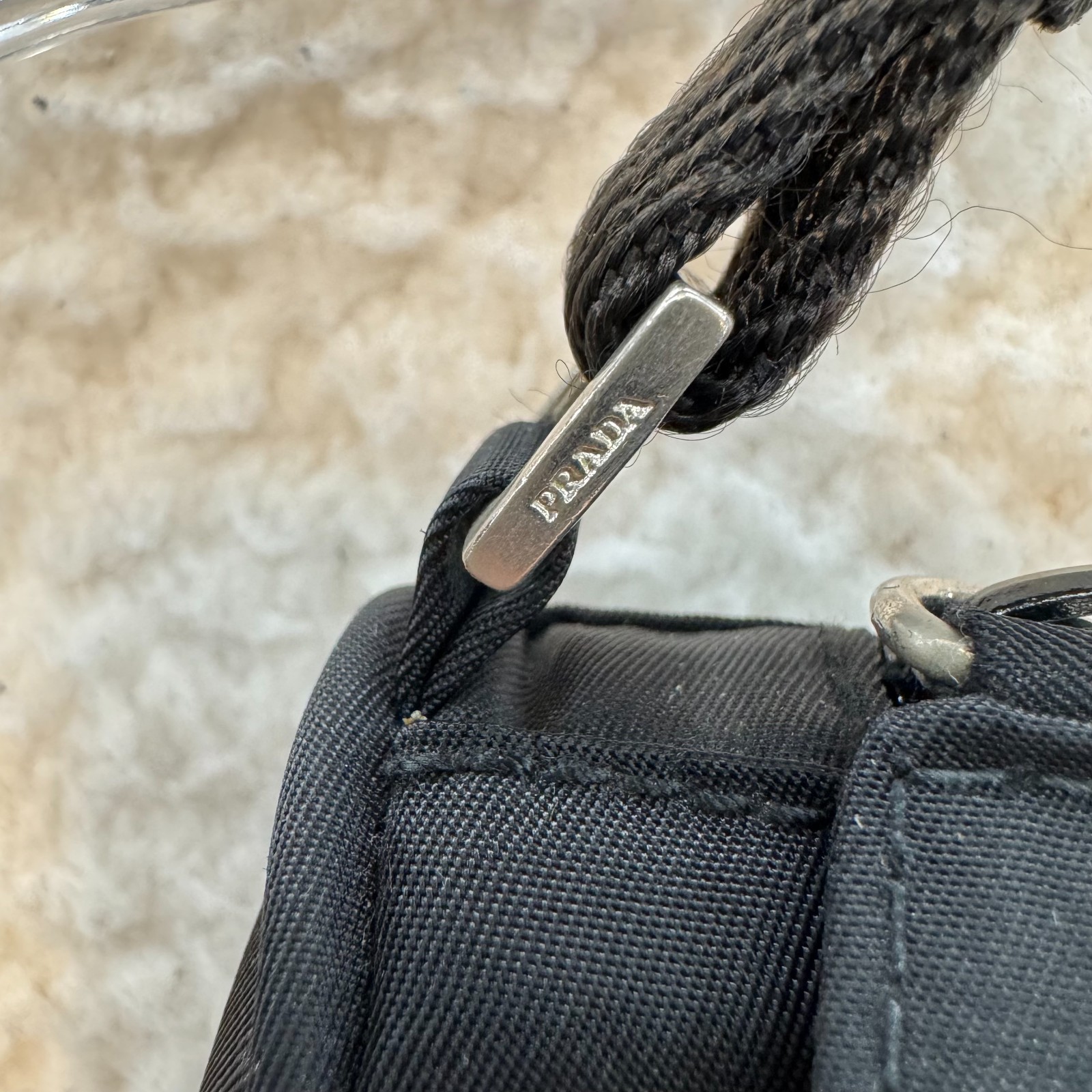 Vintage Prada Tessuto Black Nylon Bag Baguette