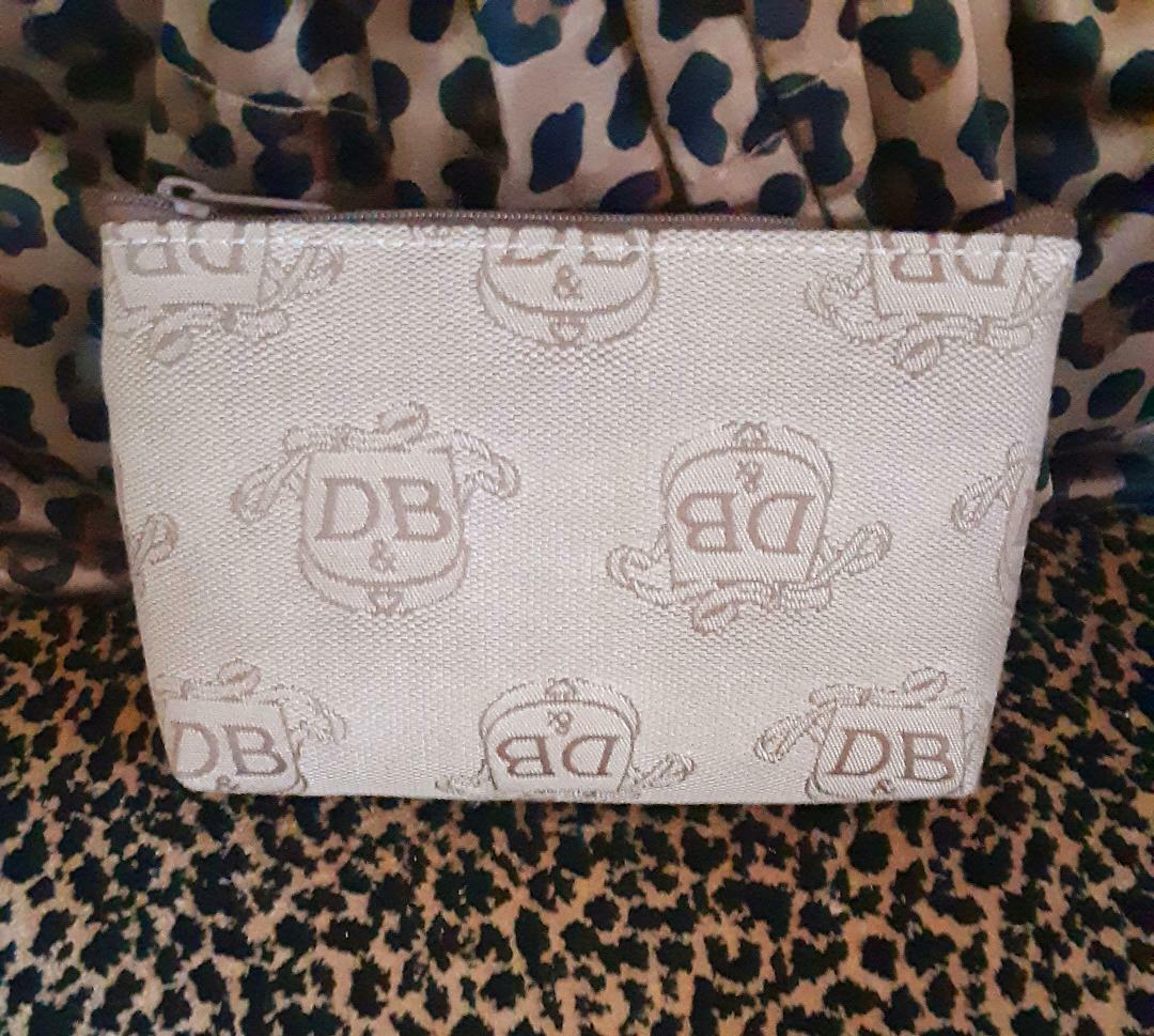 DOONEY & BOURKE DONEGAL CREST SIGNATURE- TAN & BROWN CLUTCH, MAKEUP BAG, ETC!!!