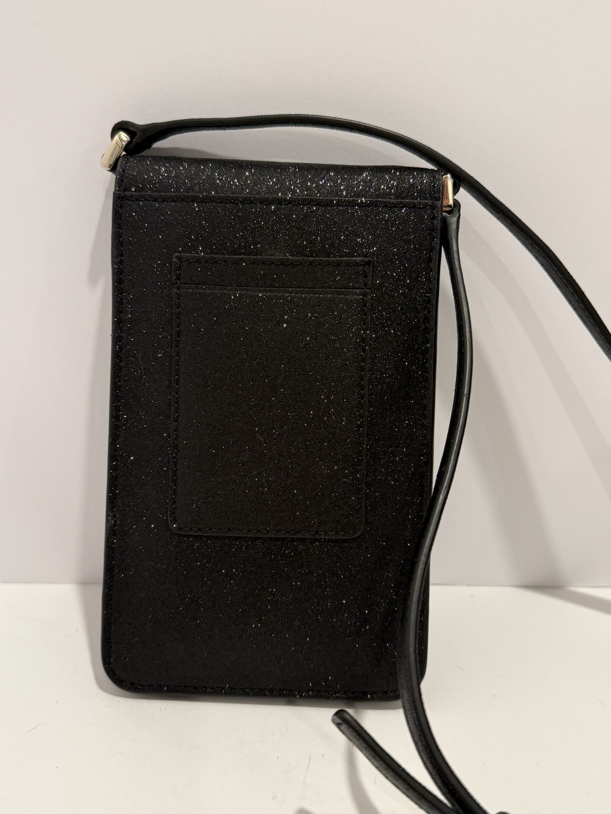 Kate Spade Purse Mini Small Bag Lola Black Glitter Cellphone Flap Crossbody Rare
