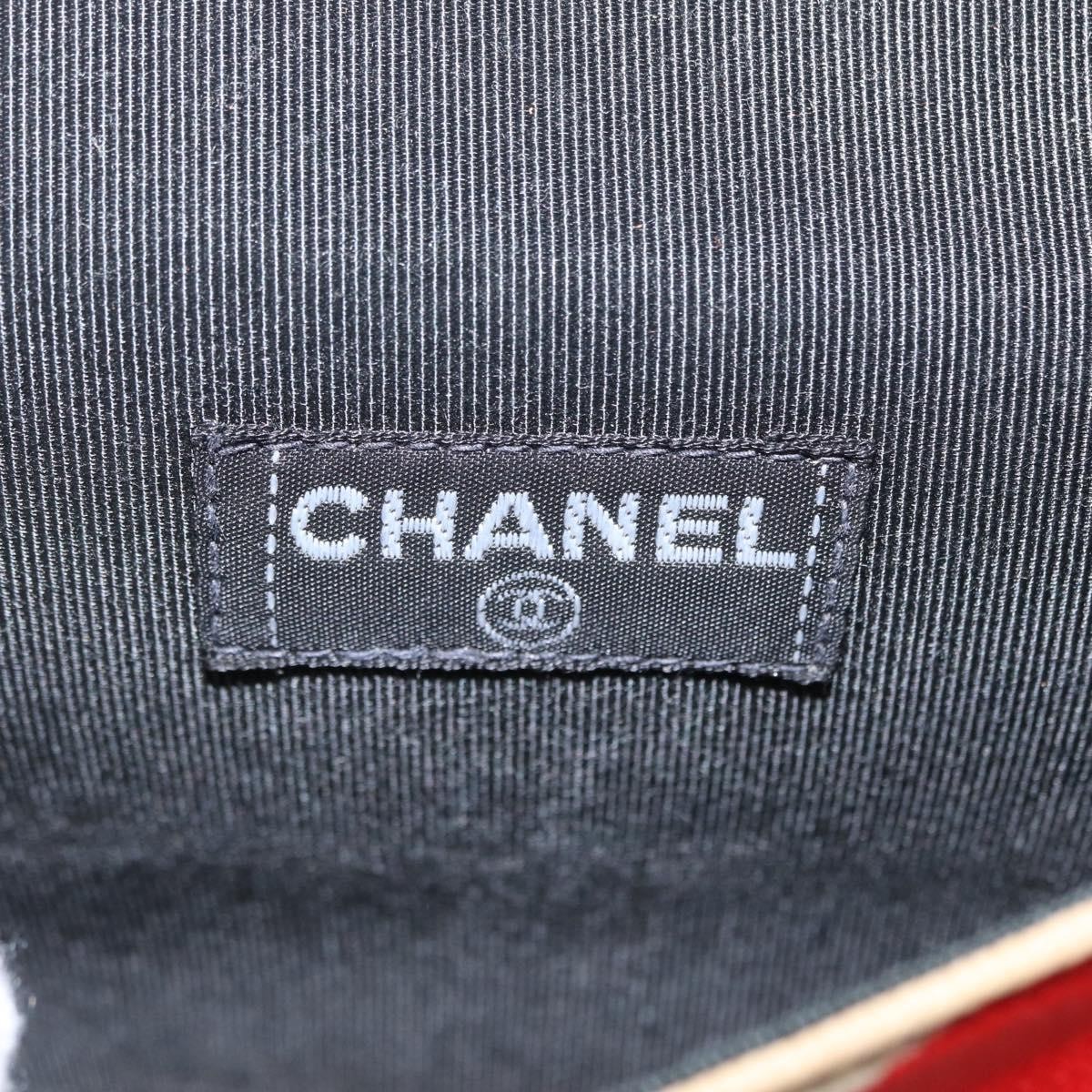 CHANEL Chain Shoulder Bag Canvas Multicolor Silver CC Auth 145585V