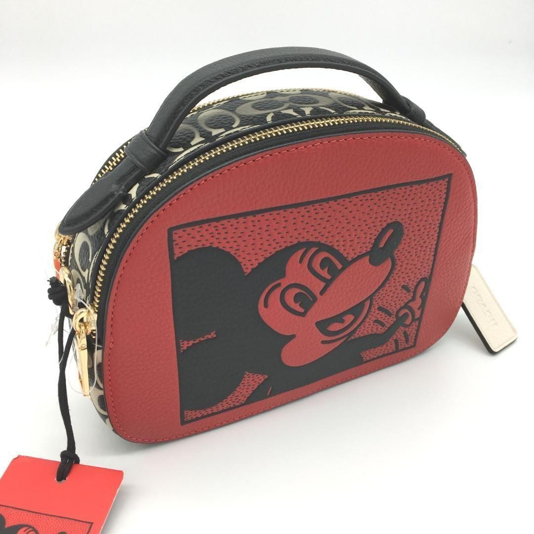 COACH Serena Satchel Disney Mickey Mouse Keith Haring Red