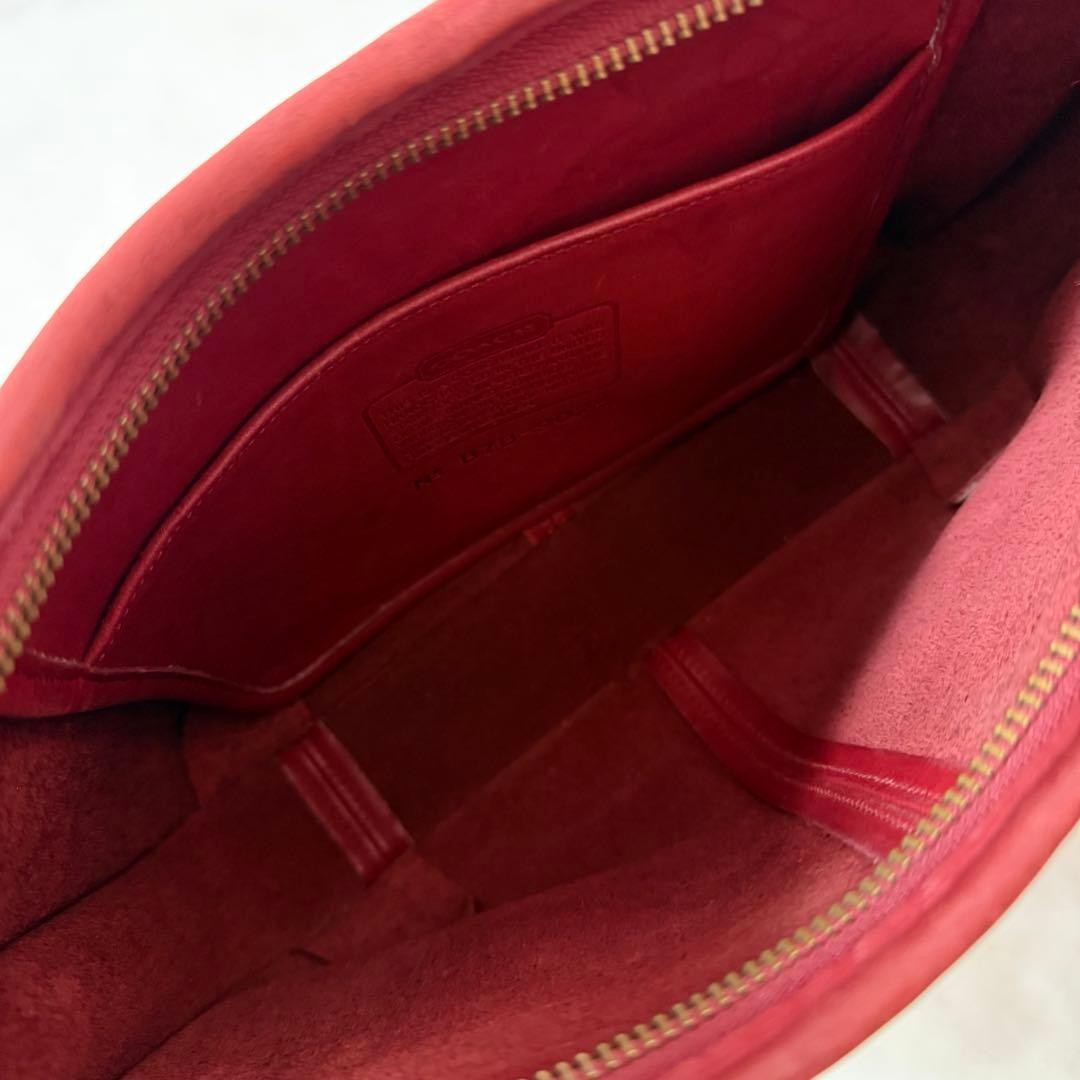 Coach 9025 Ergo Hobo Zip Shoulder Bag Red Vintage Old Coach Cowhide Women Used