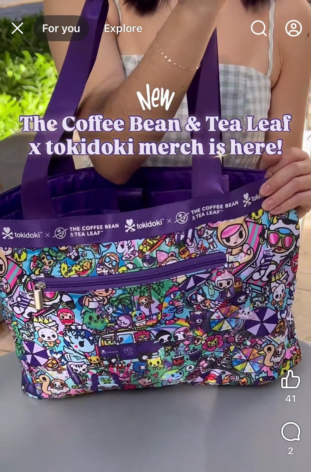 Tokidoki x Coffee Bean Tea Leaf Tote Bag, Brand new, Sealed!