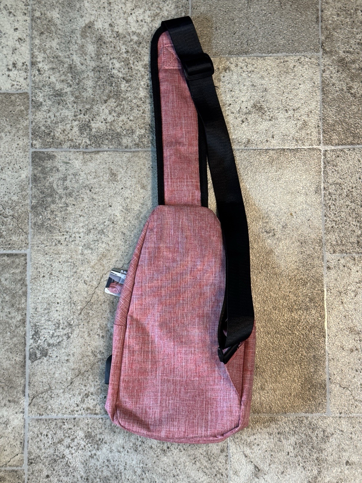 Pink Anti-Theft Sling Backpack with USB Charging Port – Travel Crossbody Bag