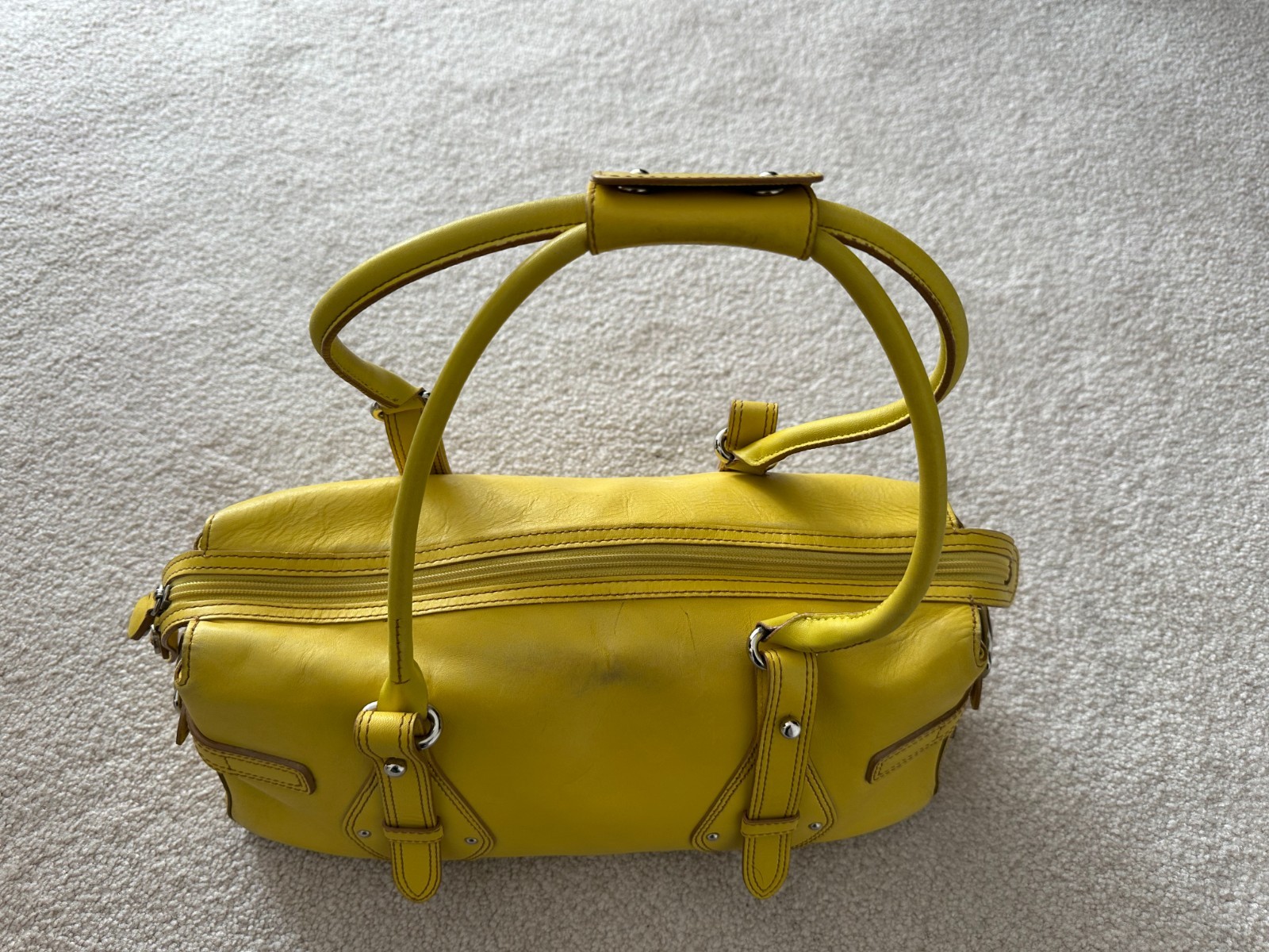 Cole Haan Yellow Leather saddle-style Purse HandBag