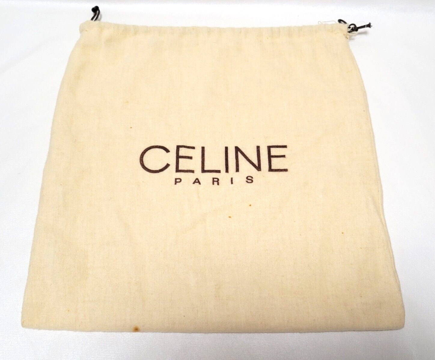 CELINE Shoulder Bag Purse Triomphe Leather Black Vintage