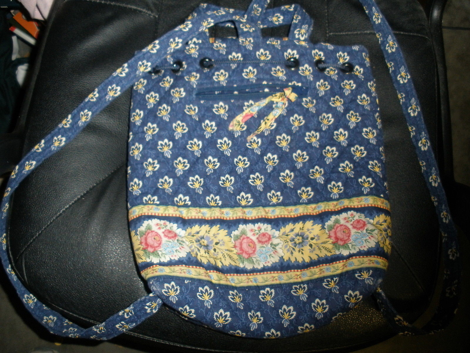 vera bradley blue backpack retired 2005 9 x 12 x 4 31 strap 5 drop (P8)