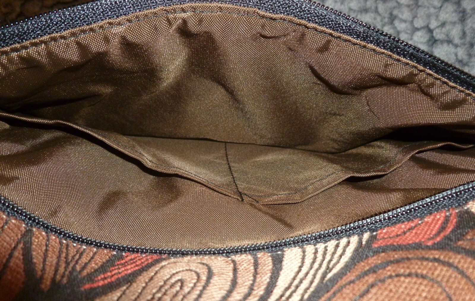 New DANNY K PURSE/Shoulder Bag, Adj Strap, Multi- Pockets, Brown/Orange/Beige