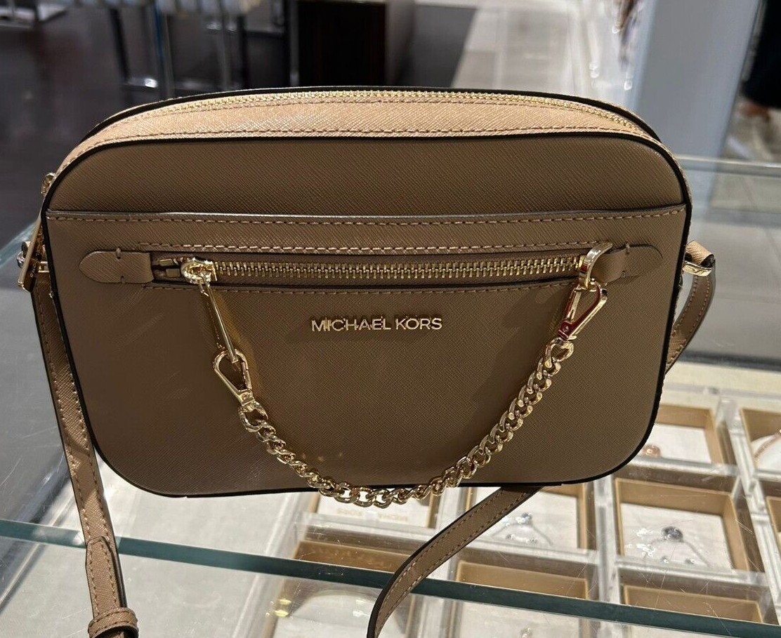 Michael Kors Leather or PVC Crossbody Bag Handbag Messenger Shoulder Purse Black