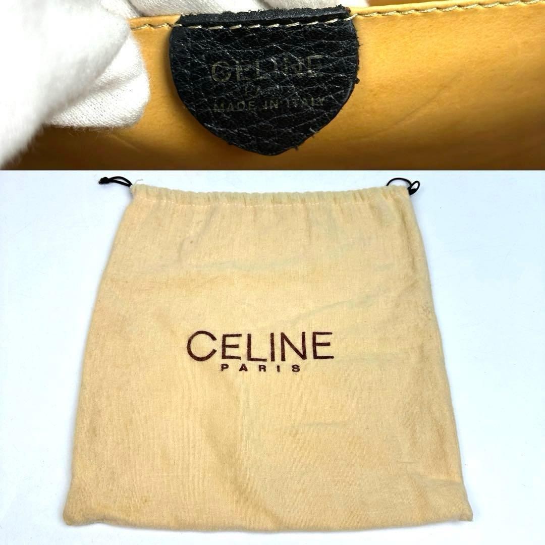 Celine Gancini Black Crossbody Shoulder Bag Gold Hardware Japan 0711820