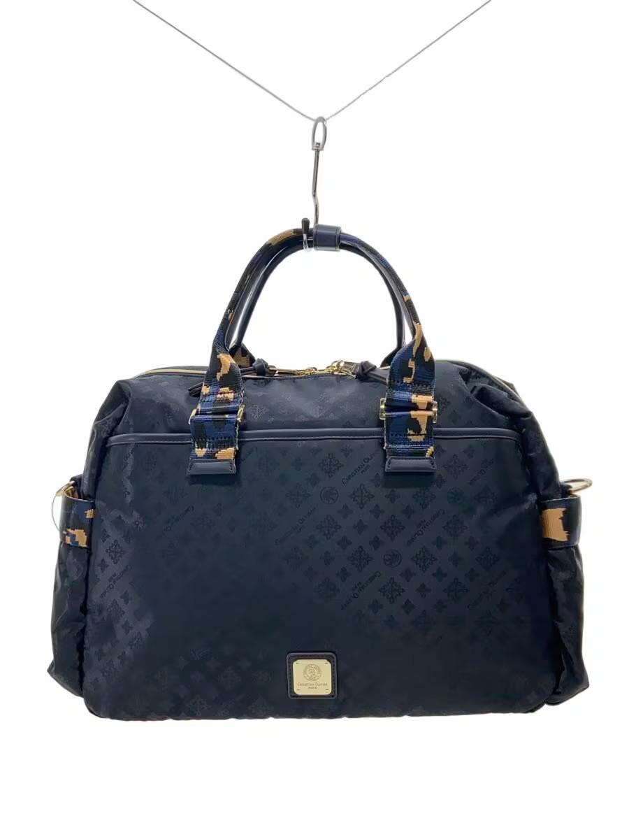 CHRISTIAN OLIVIER 2-Way Boston Bag, Polyester, Navy, All-over Pattern
