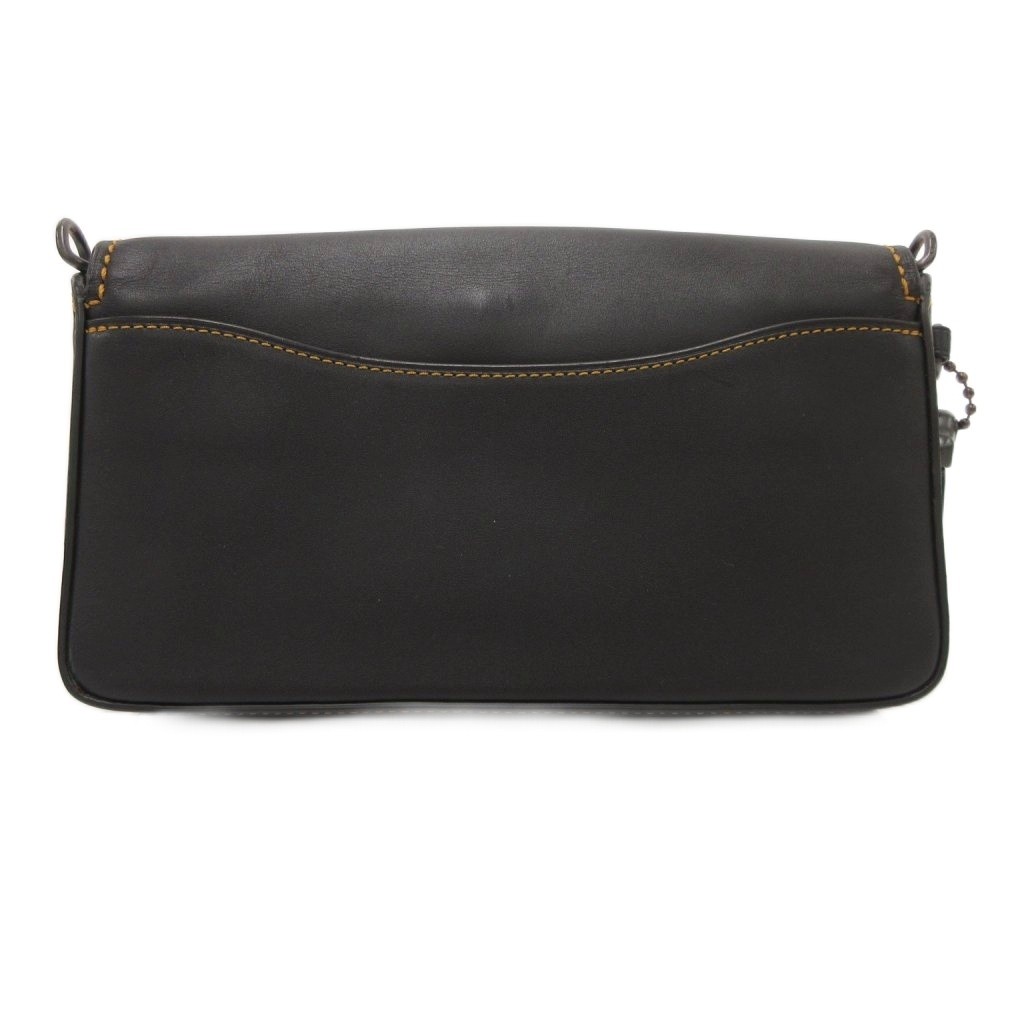 Coach Leather Shoulder Bag Black AB Condition 12x5cm 112-130cm Strap