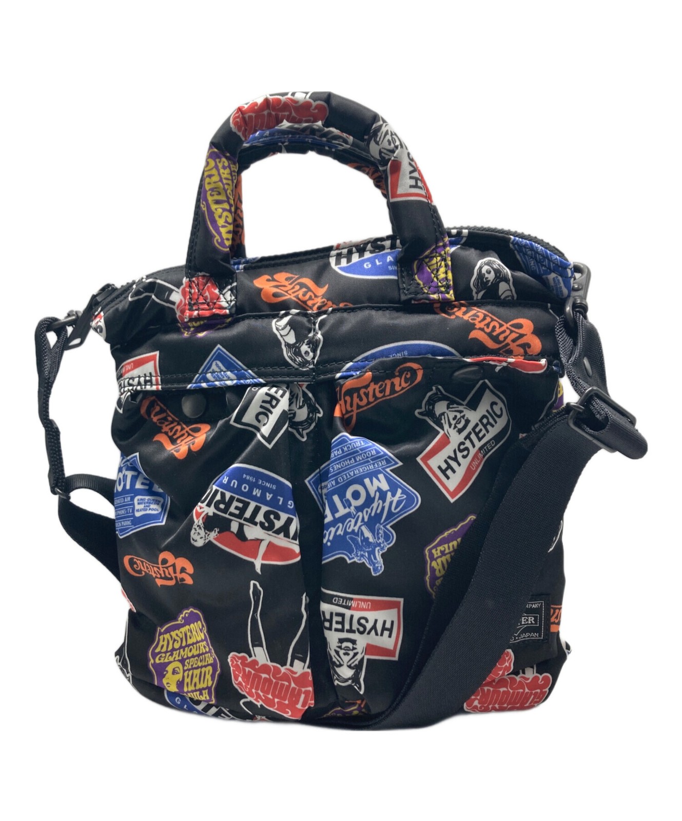 Hysteric Glamour x PORTER Authentic Black Stickers 2Way Mini Helmet Bag