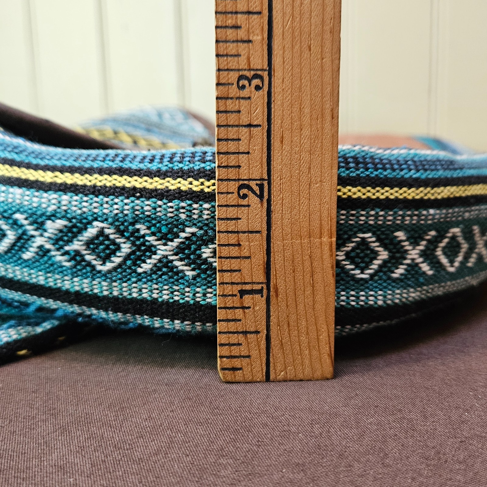 Cotton Weave/Leather Nepalese Purse Crossbody Shoulder Bag Strap BOHO 11x9x2.5