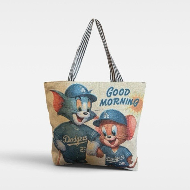 Tom and Jerry Los Angeles Dodgers “Good Morning” Tote Bag