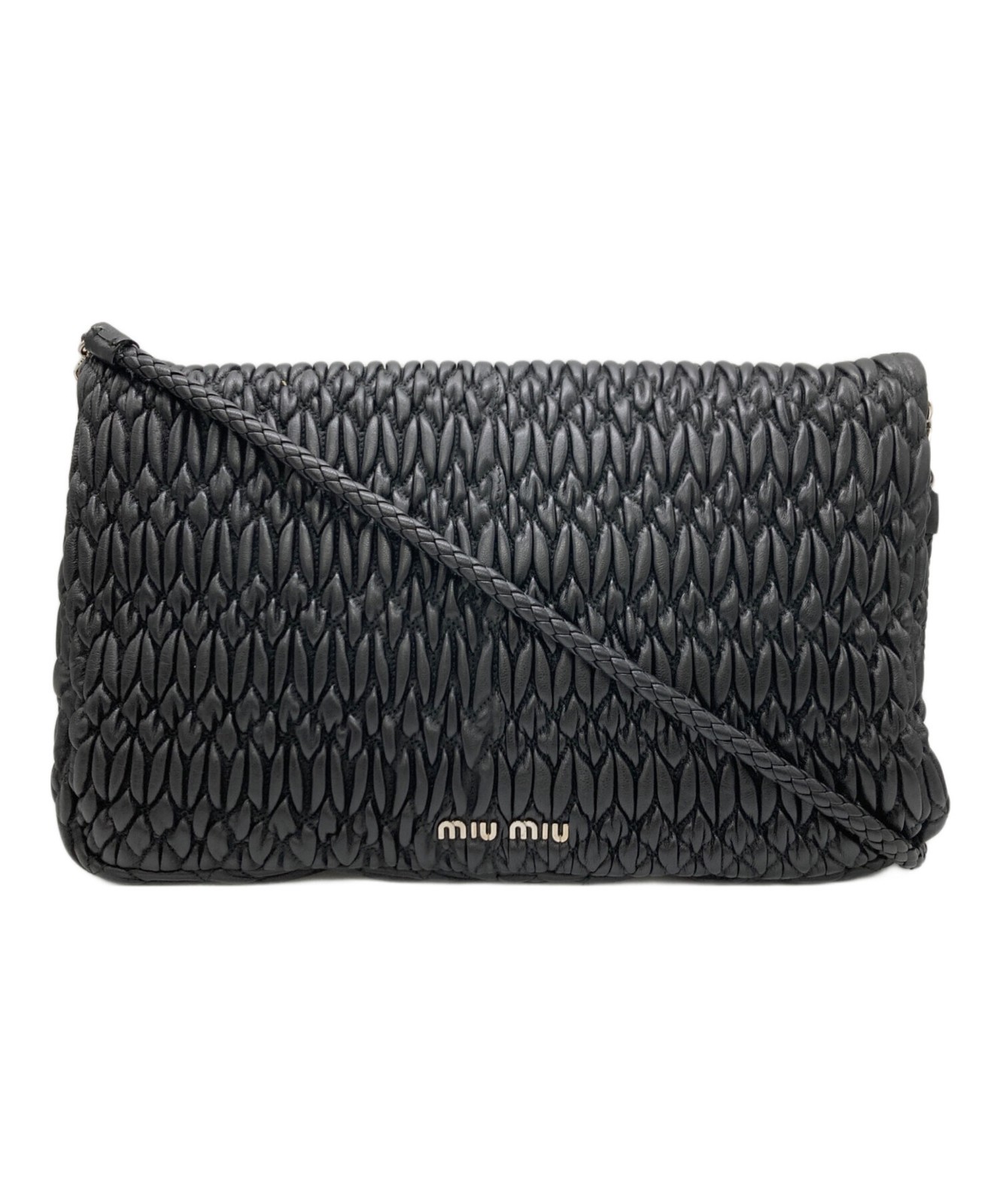 Miu Miu Nappa Crystal One Shoulder Bag RP0169 Black #TFB2466