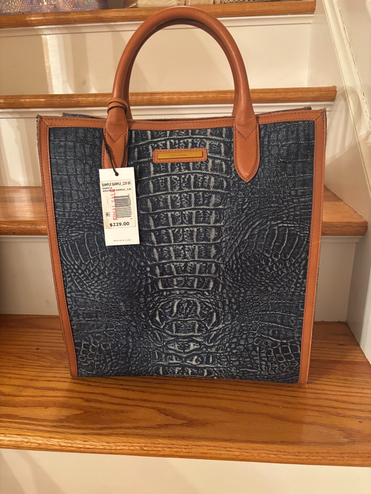 Brahmin Sample Bag, NWT Brahmin Monique Quinze Denim Tote