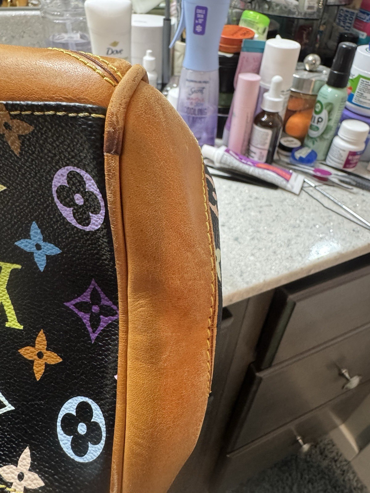 Louis Vuitton Murakami Multicolore Monogram Satchel Top Handle Zip Buckle COA