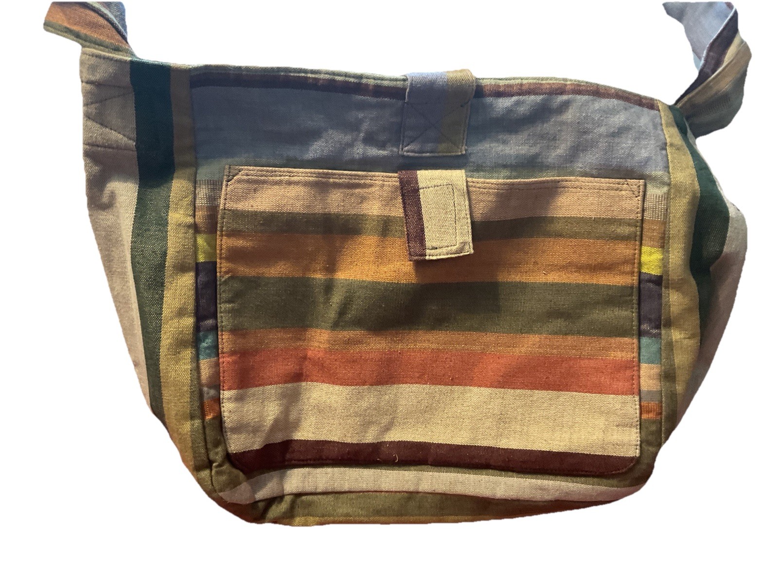 Unique Batik Stripe Colorful Boho Hobo Style Fabric Casual Tote Shoulder Bag