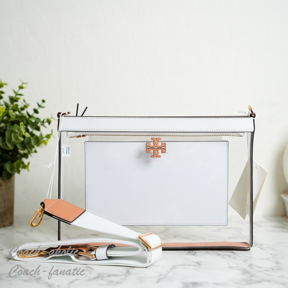 Tory Burch Blake Clear Swingpack Crossbody Clear/Optic White NWT