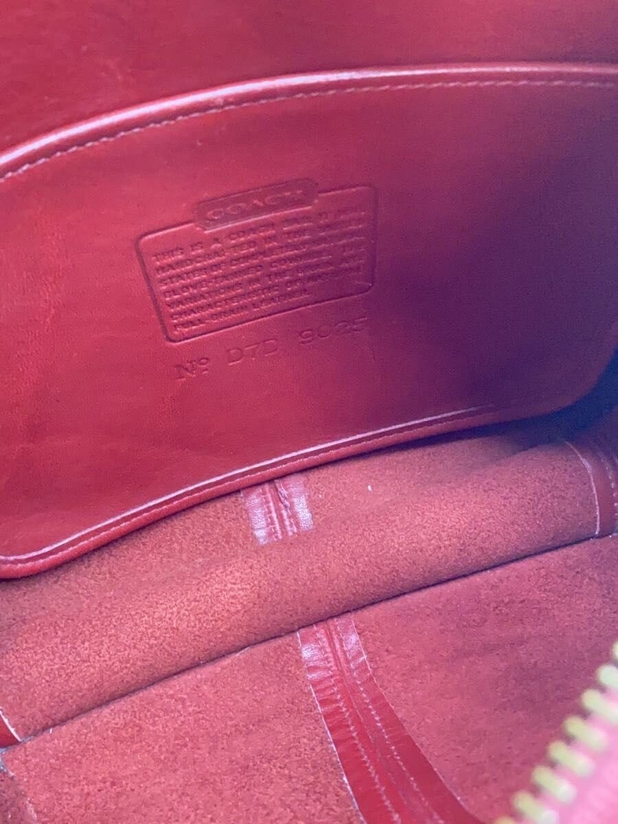 COACH ERGO Old USA-made One-Shoulder Bag, Leather, Red, Solid Color, 9025