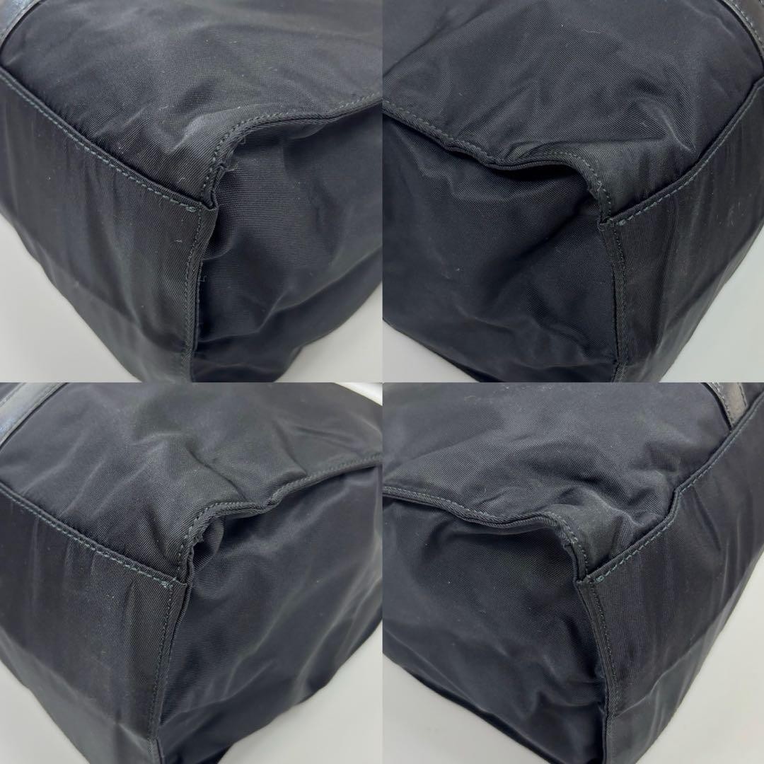 PRADA TESSUTO TREND tote bag leather nylon logo button From Japan