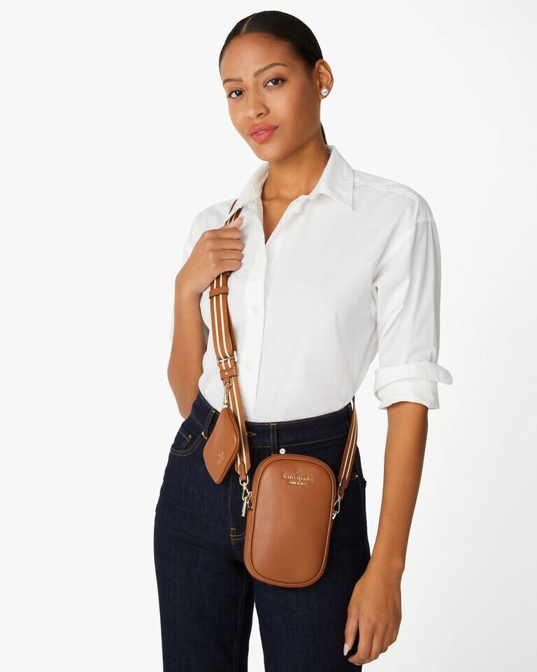 Kate Spade Rosie North South Crossbody Brown Leather K4854 NWT $279 Retail