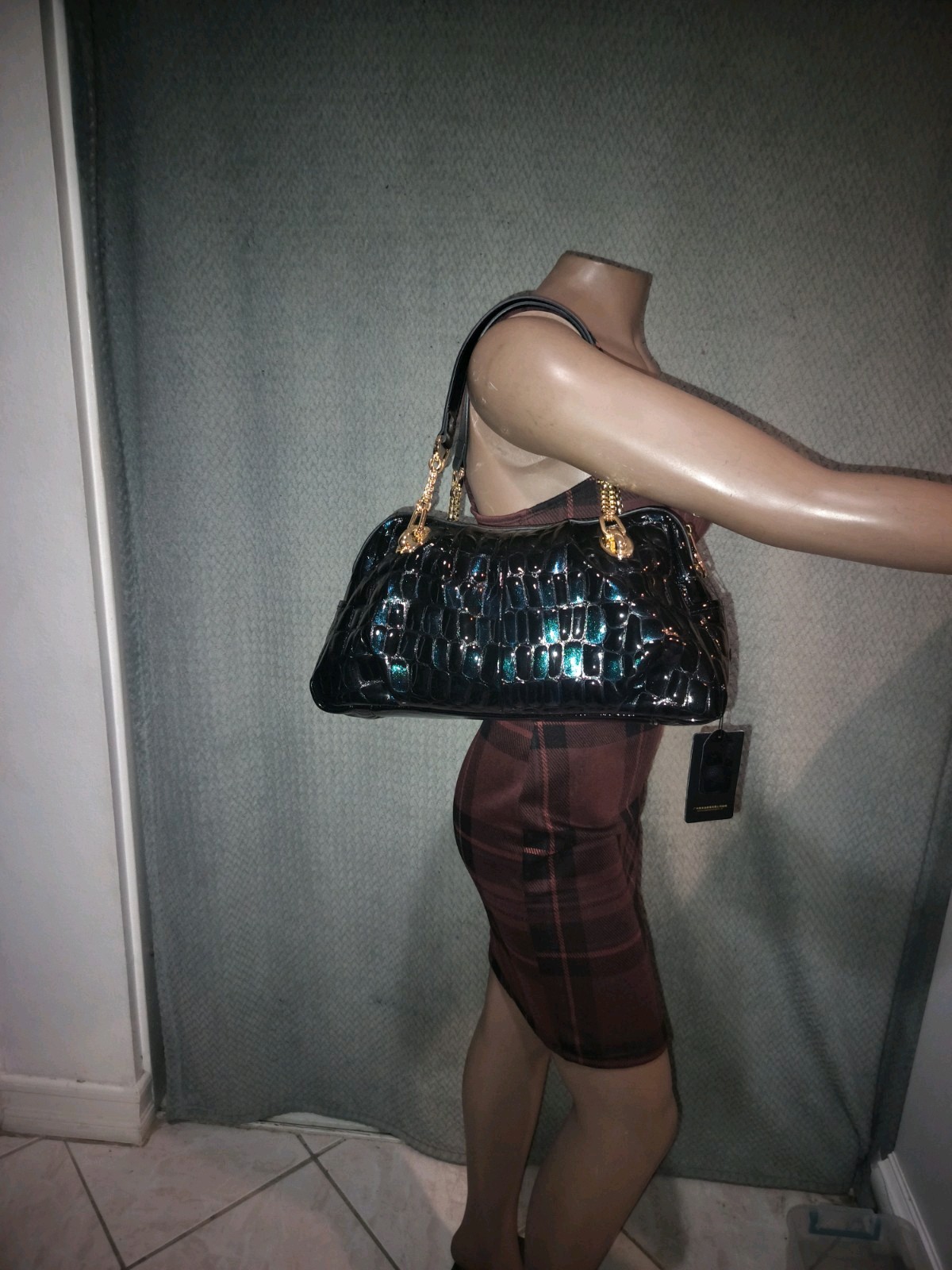 Zooler Midnight Blue Embossed Leather Convertible Bag. NWT.