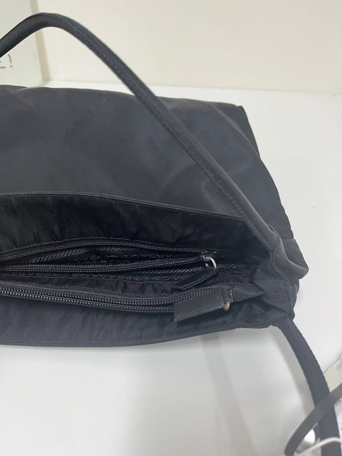 Prada Classic Nylon Triangle Plate Capacity Commuter Tote Bag AUTH