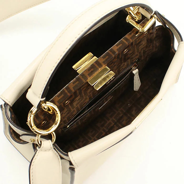 FENDI Fendi Handbag 8BN244 AF2W FIDUE 2WAY Peekaboo Mini Ivory