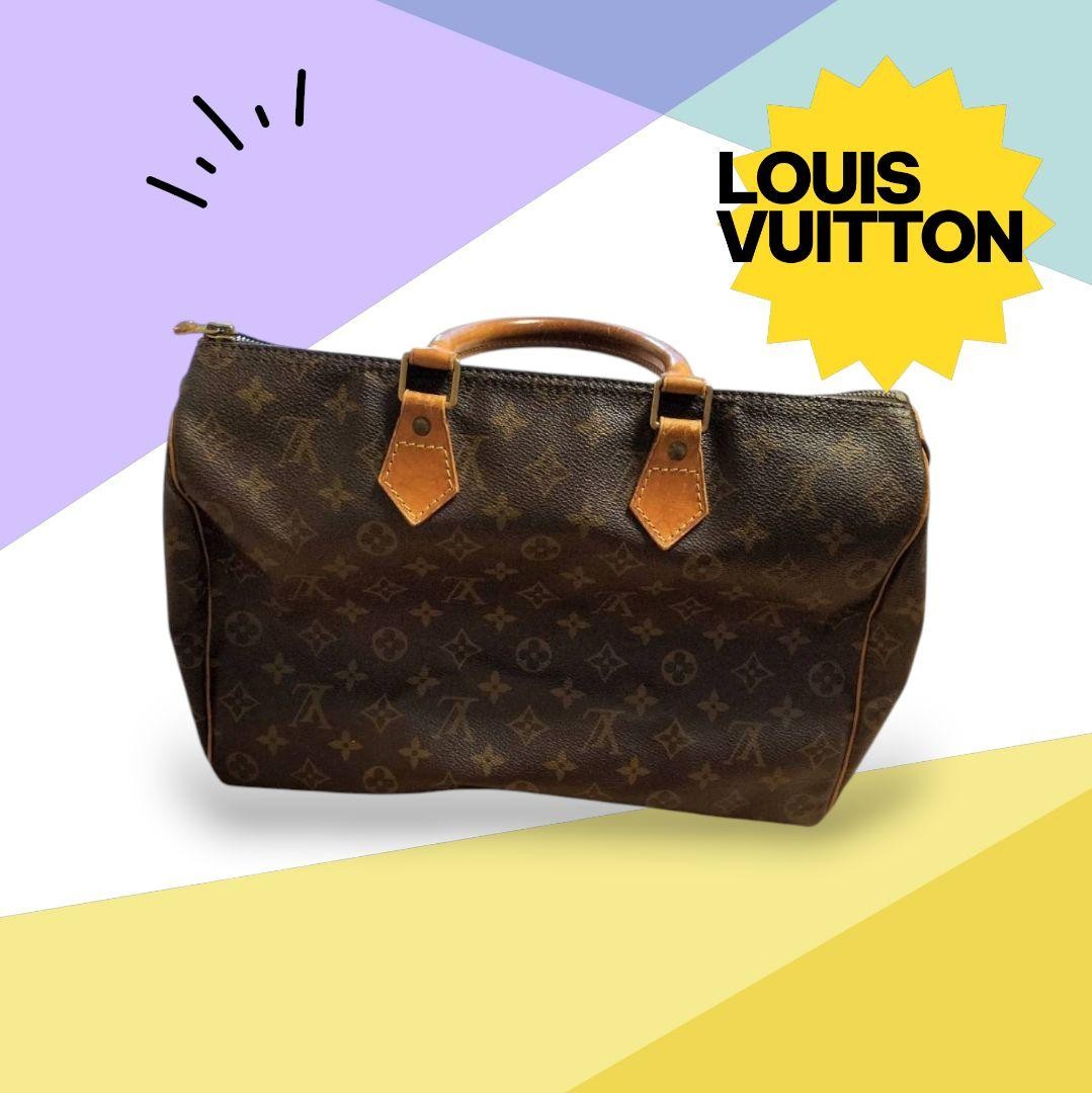 LOUIS VUITTON Monogram Canvas Speedy Bag Nume Leather Trim 34cm L 25cm H 17cm W