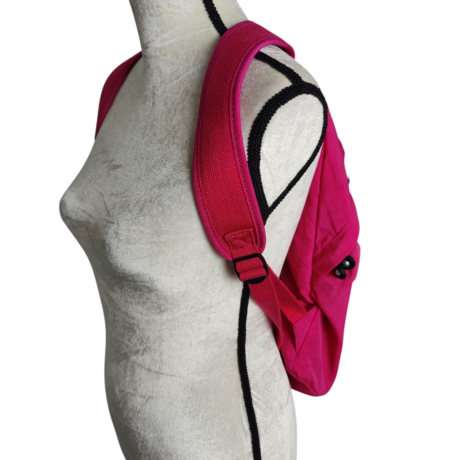 Kipling Ridge 16in Hot Pink Backpack Crinkle Nylon Bookbag Large Gorilla Travel