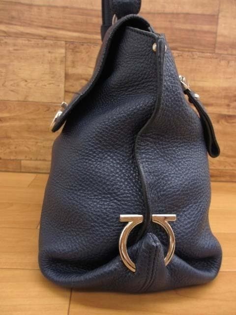 SALVATORE FERRAGAMO 21A896 Sophia 2Way Shoulder Bag Leather Dark Navy Excellent