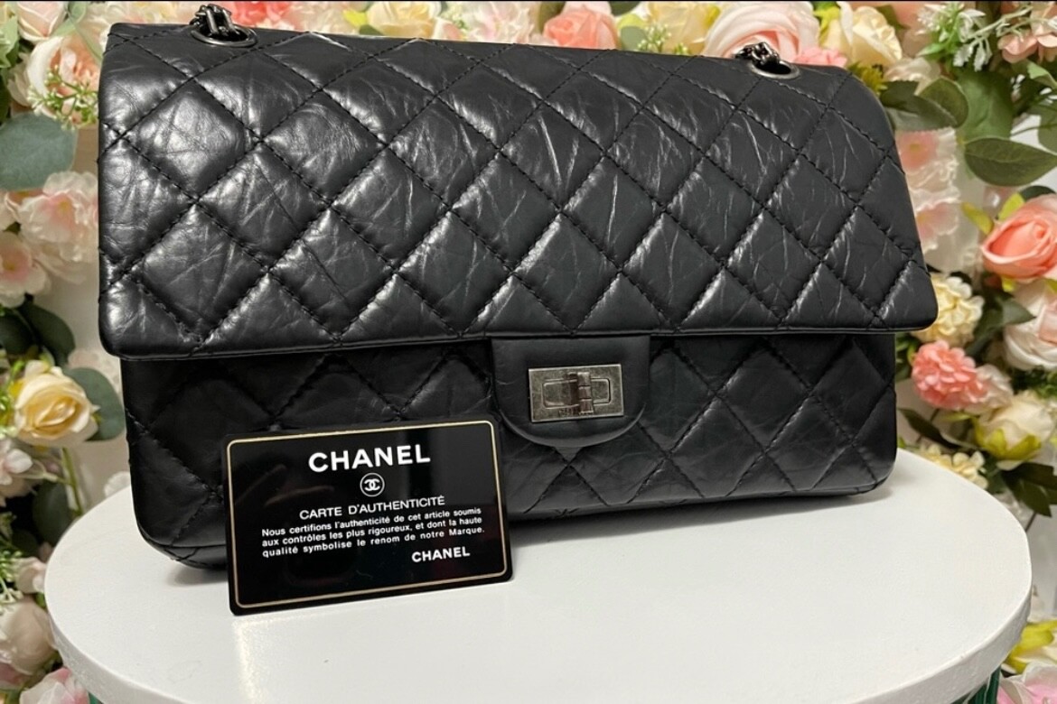 Chanel Large (226) 2.55 Reissue Black with Ruthenium (Aged Silver-tone) Hardware