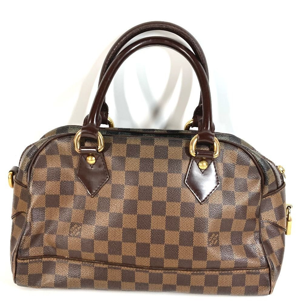 LOUIS VUITTON N60008 Damier Duomo Hand Bag Damier Canvas Ebene Brown From Japan
