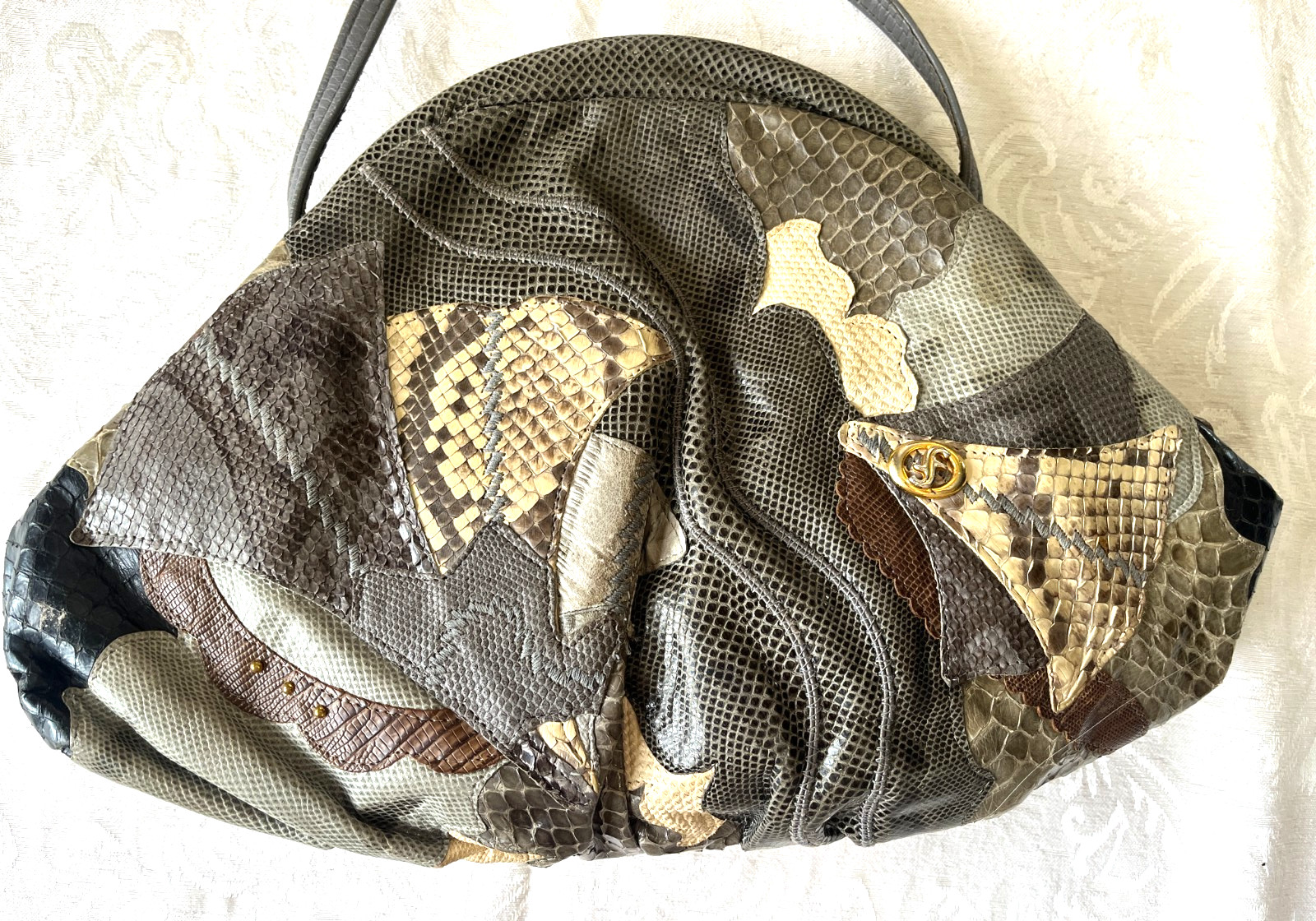 VTG ’80s CARLO FIORI of Italy Snakeskin Exotic Leather Tassel Shoulder Bag Purse