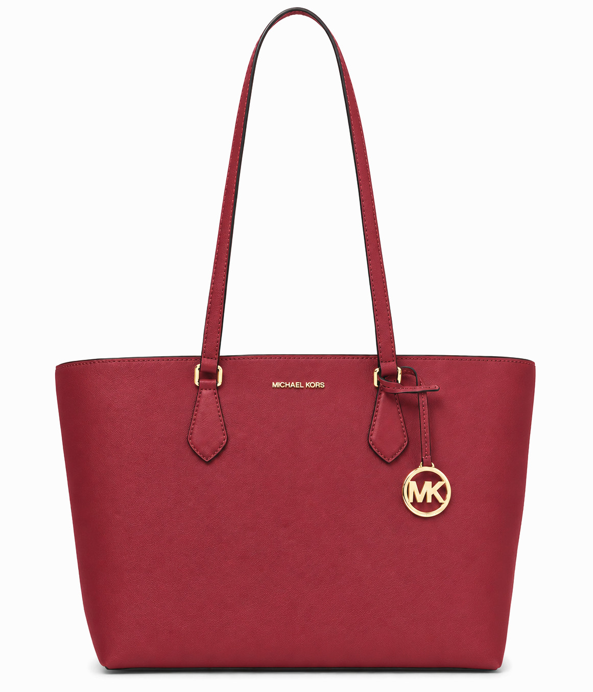 New Michael Kors Sheila Large Tote Saffiano Vegan Faux Leather Cherry /Dust bag