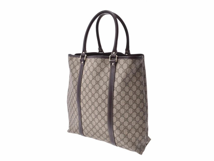 Gucci GG tote bag Greige Brown Gray Black leather