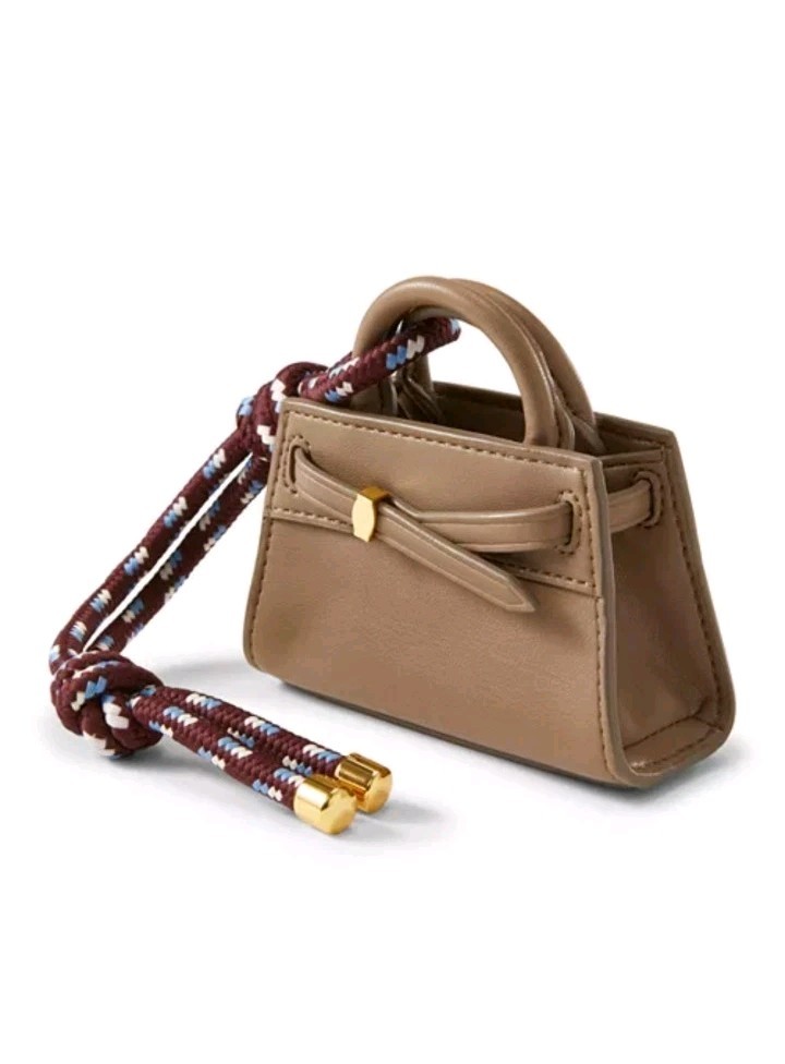 Veronica Beard Dash Bag Charm Mini Bag – Bark Multi Tan New With Mini Dust Bag