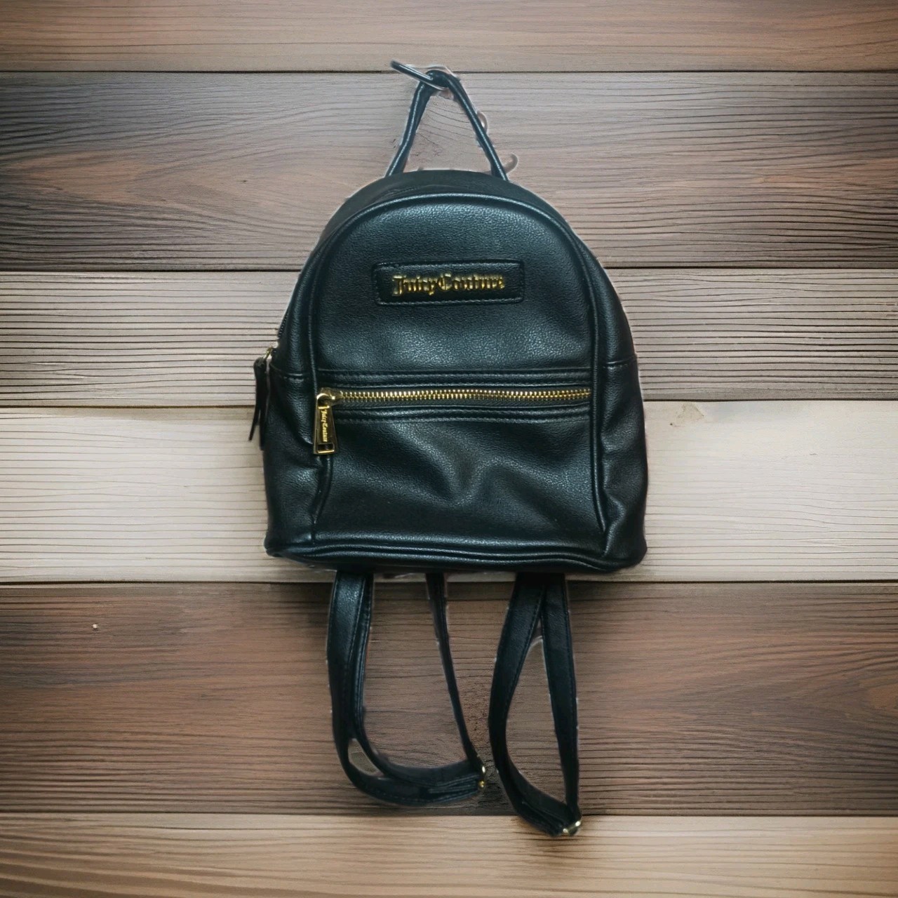Juicy Couture Mini Backpack Purse Black Gold Hardware Pre-owned Good Condition