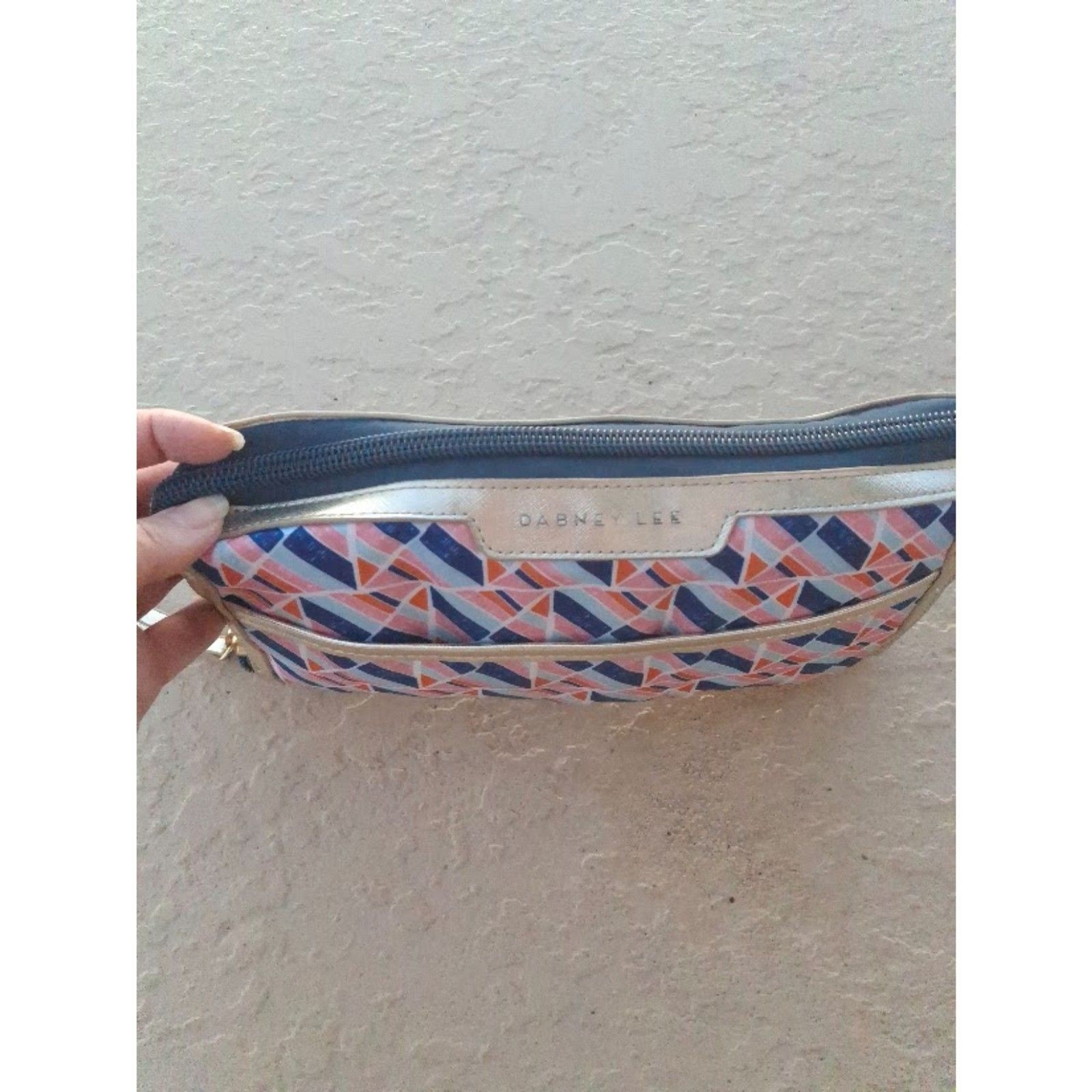 Dabney Lee Convertible Travel Carry On Weekender Large Tote Bag Geometric Blue