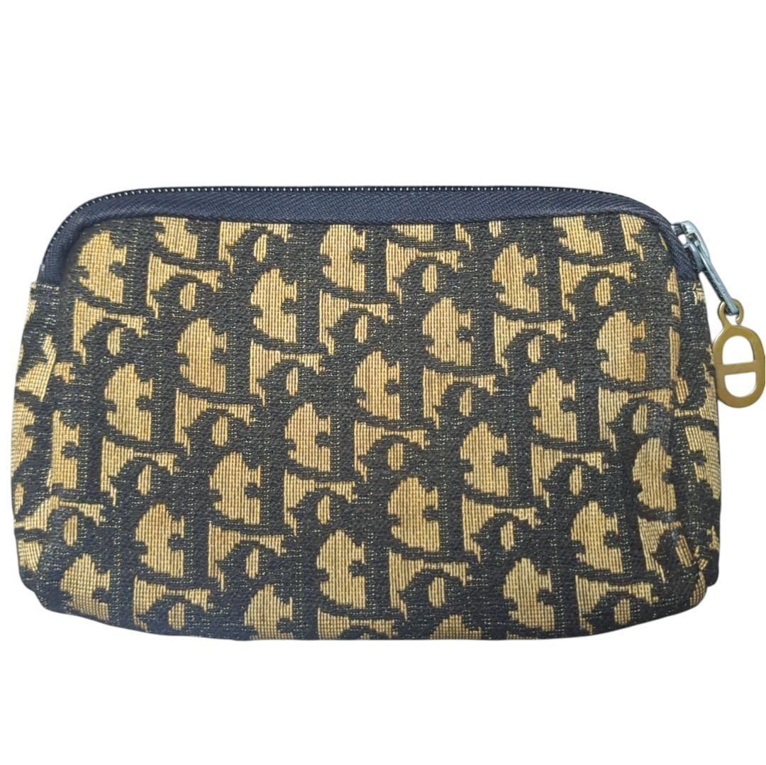 Christian Dior Trotter Pouch Canvas Leather Vintage 6.3in/4.0in Bag Rare