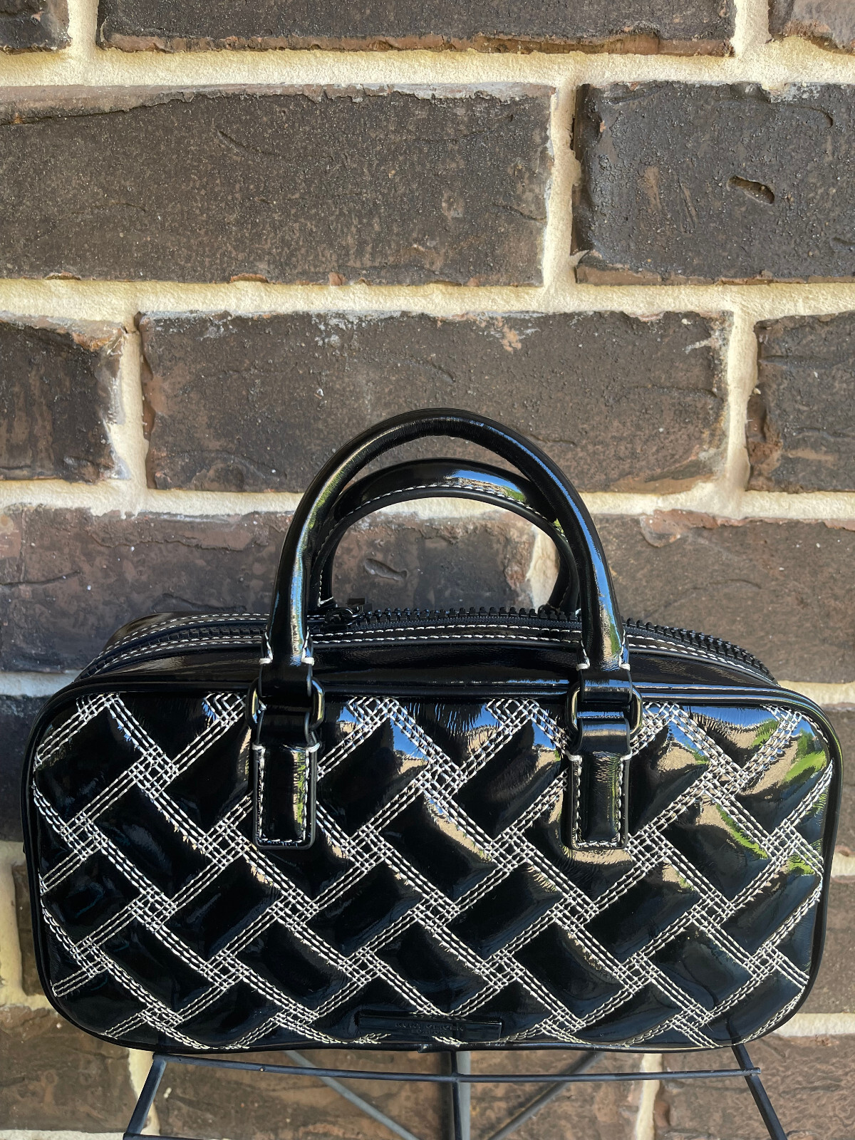 NWT $285 Kurt Geiger London Kensington Drench Small Duffle Satchel Bag Black