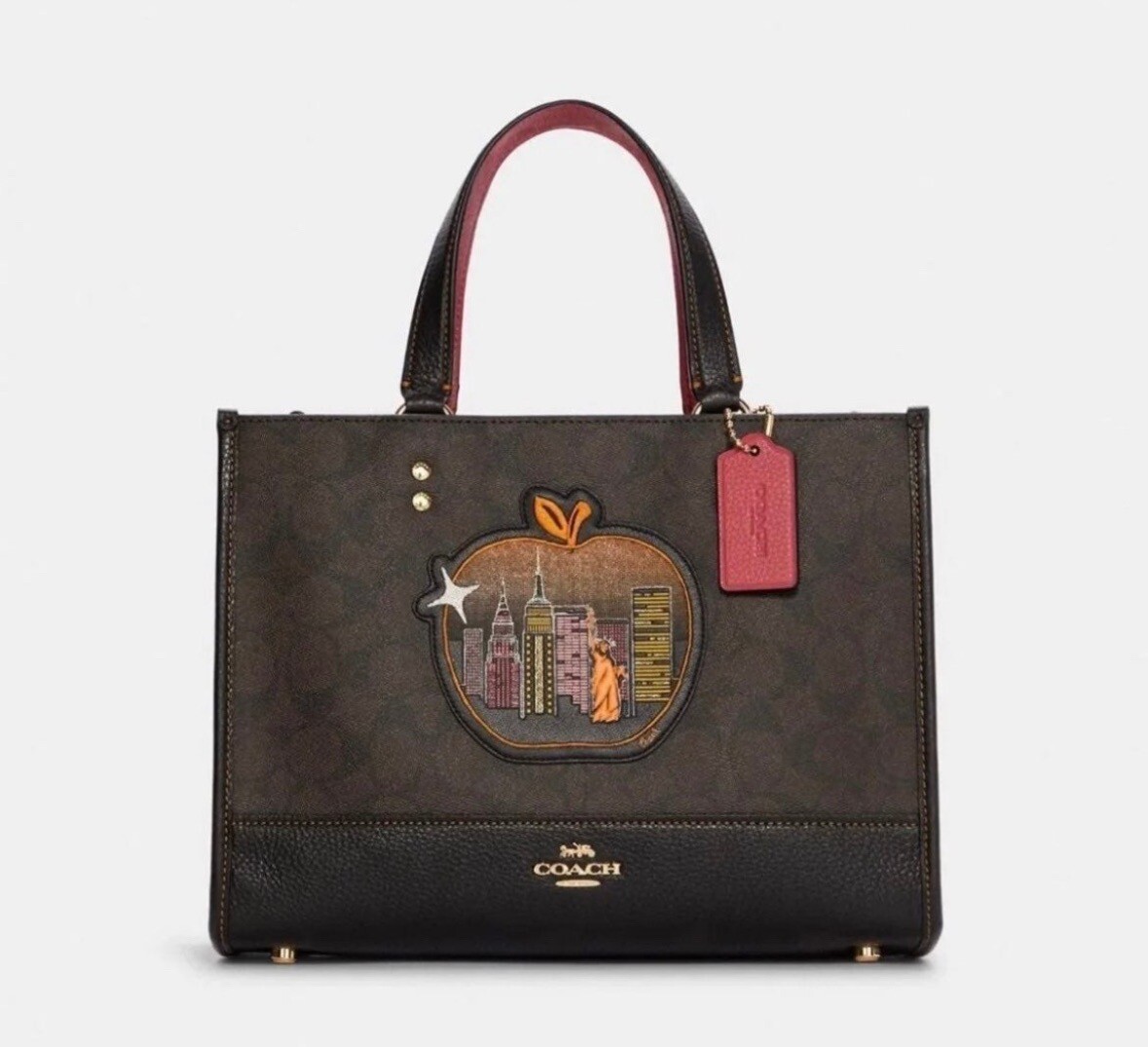 Coach Dempsey Carryall In Signature Canvas With Souvenir Skyline Apple C6921 NWT