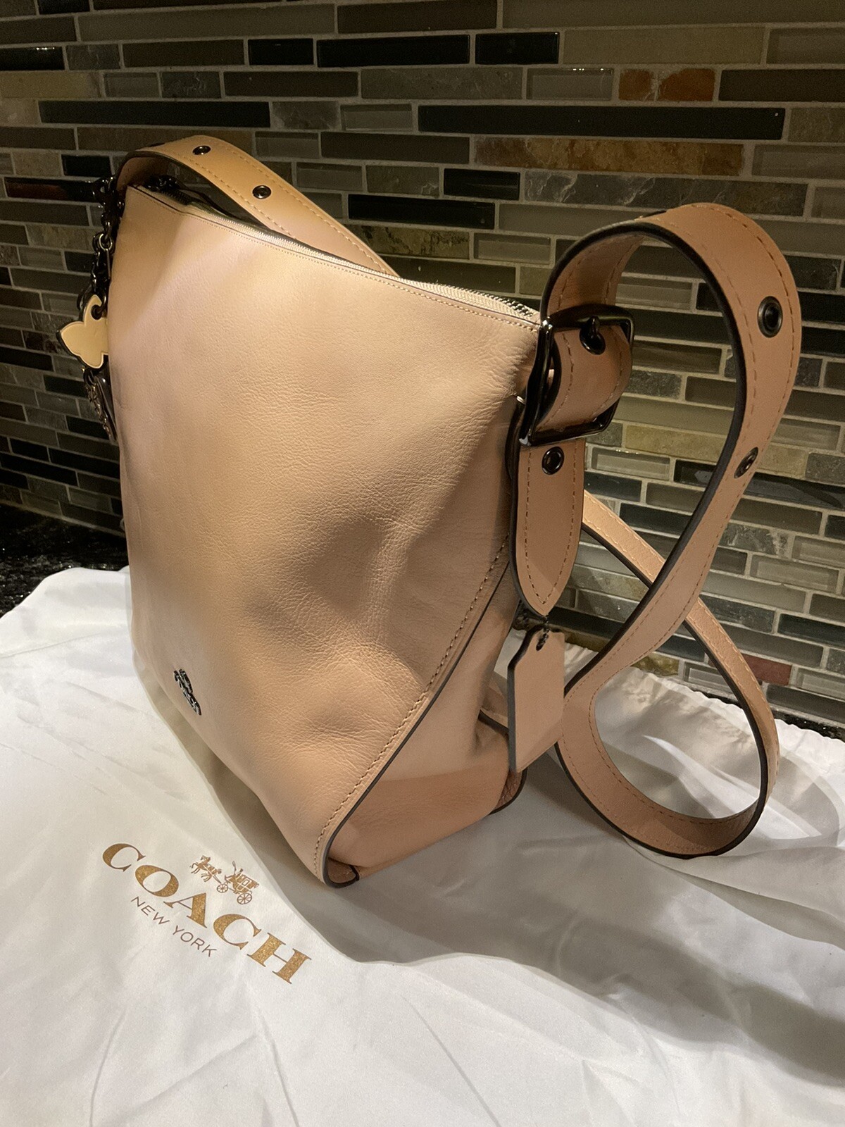 Coach 1941 Dufflette Natural Smooth Calf Leather Beechwood 21378
