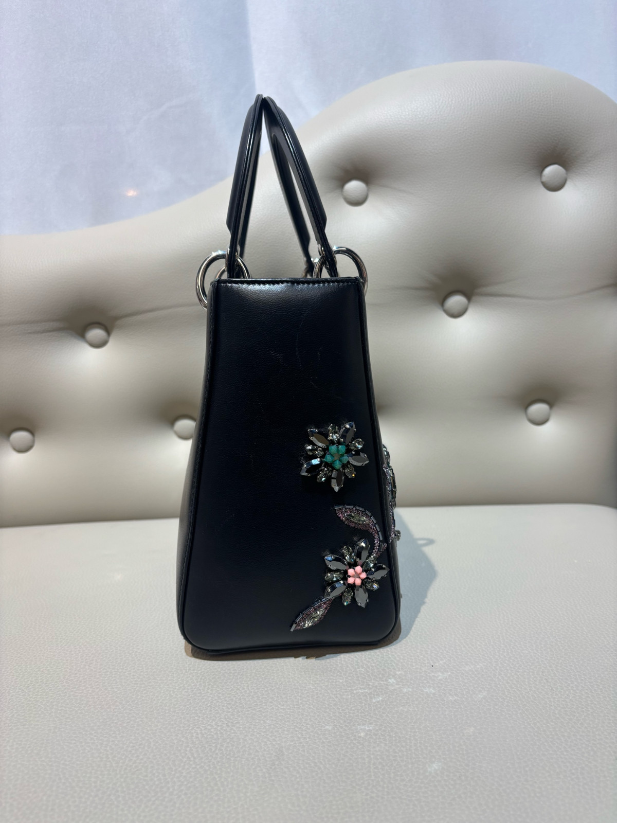 Dior Limited Edition Runway Lambskin Lady Dior Bag(24*19)cm