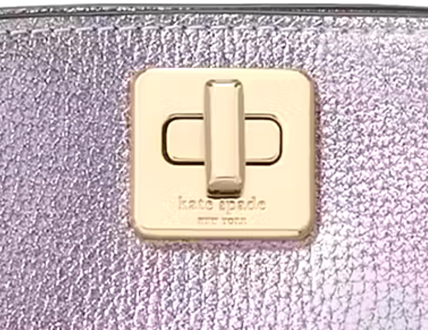 💜Kate Spade Phoebe Metallic Mini Top Handle Crossbody Purple Candied Flower NWT